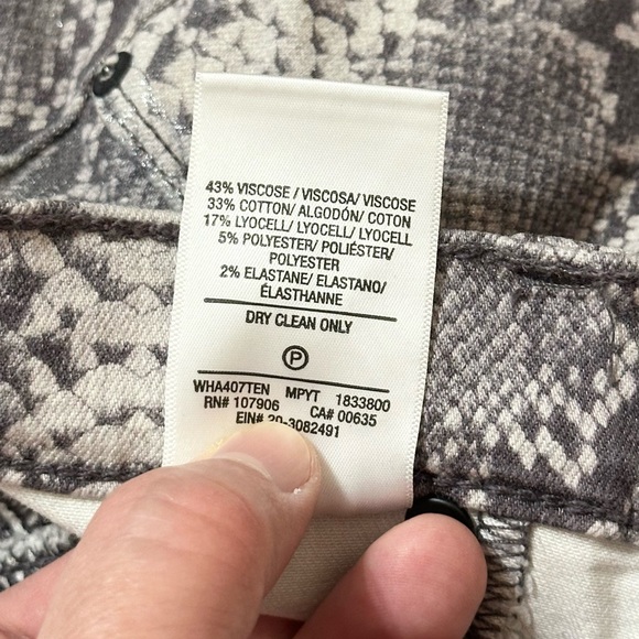 Hudson Barbara Super Skinny Gray/White Python Snakeskin Silver Coated Jeans - 28 - Picture 17 of 17